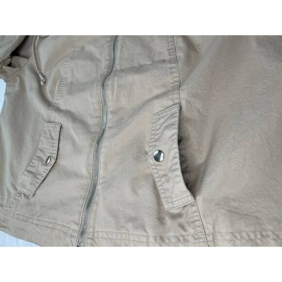 Studio Works Petite Lined Khaki Tan Zip Up Light Coat Jacket Women's Size PL - Picture 11 of 11